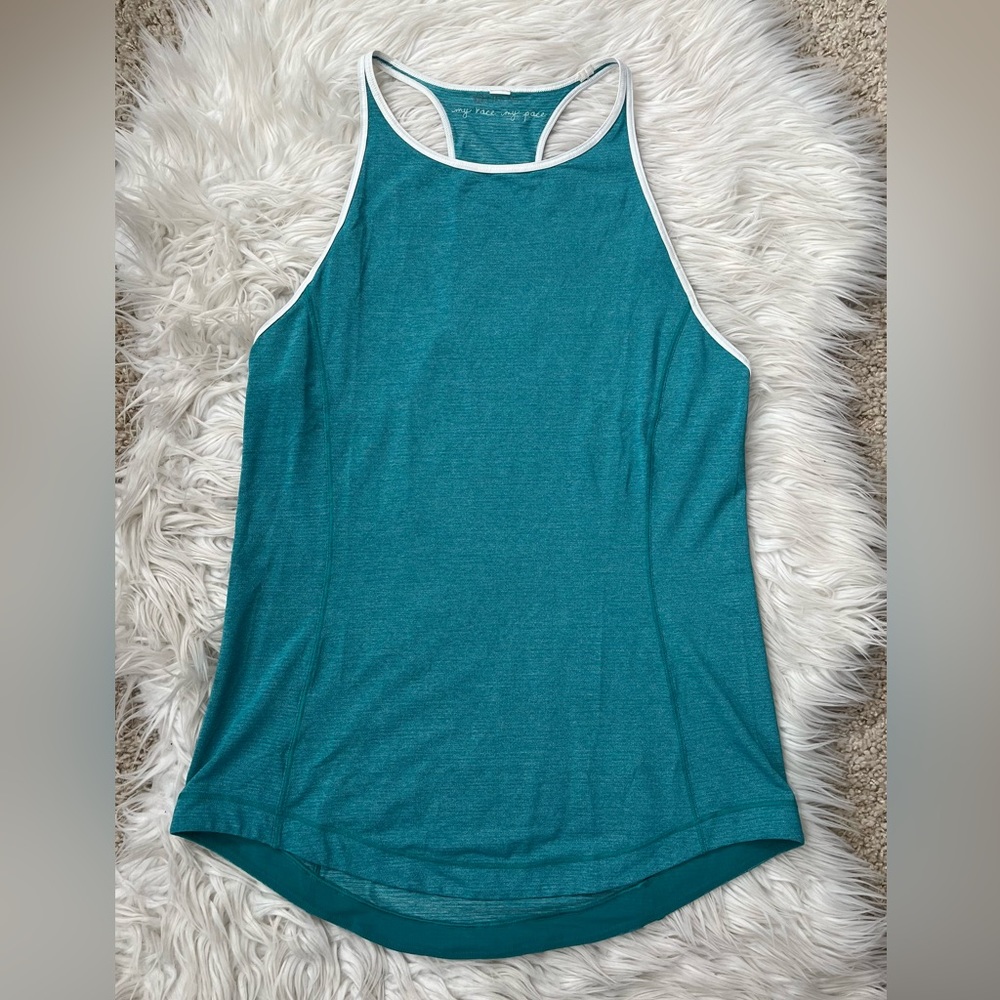 {Lululemon} Time To Sweat Tank in Heathered Spirit Green / White - Women's 4